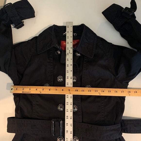 Scofield British Heritage Coat Women S Small Black Plaid Lined Belted Schoolgirl - Picture 10 of 16